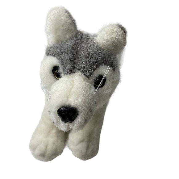 Schmidt Cannon Plush Grey/White Siberian Husky Stuffed Animal (Realistic) - Picture 1 of 5